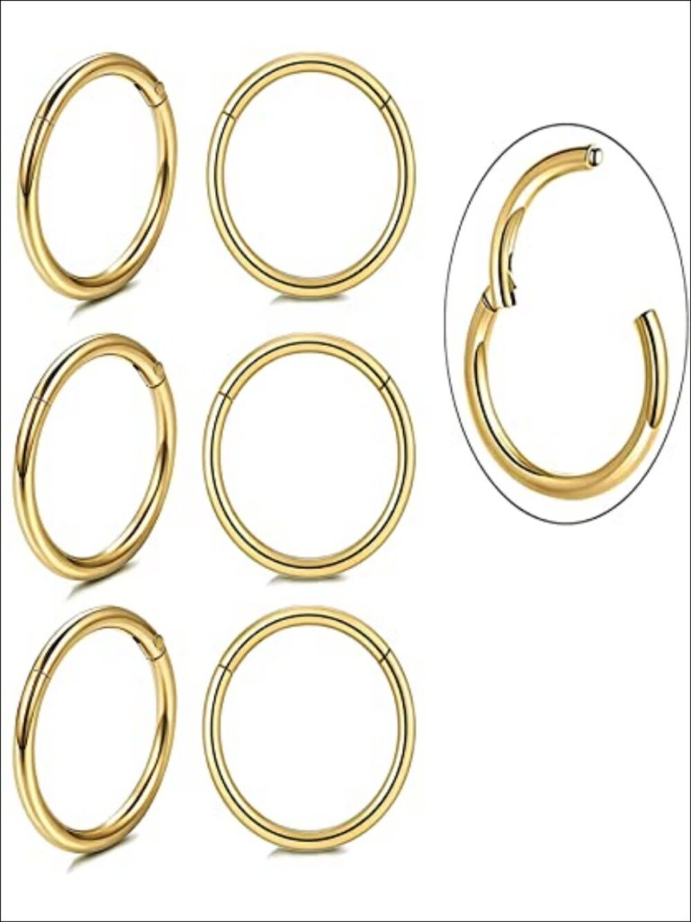 Unisex 18k Gold Plating Surgical Steel Tiny Huggie Hoop Earrings 16G